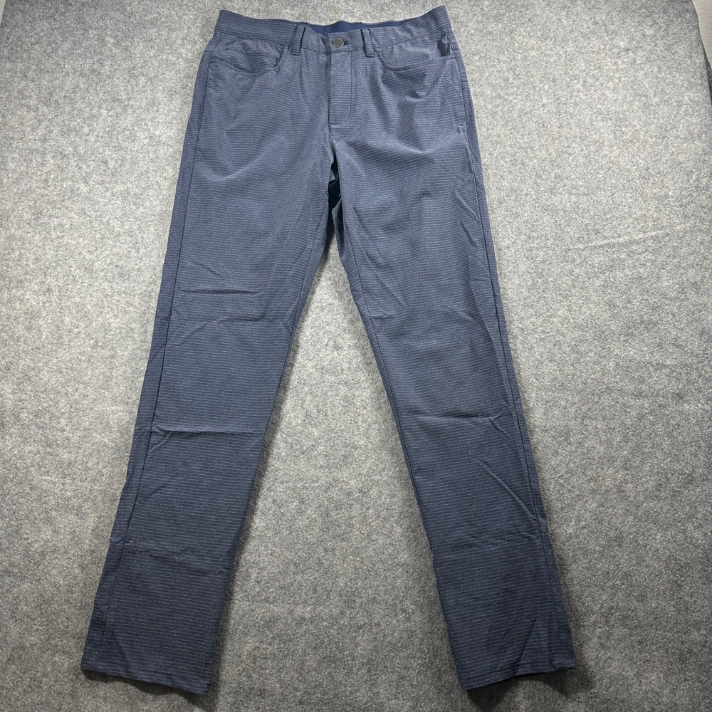 Hickey Freeman Pants Mens 30x32 Blue Textured Stretch Performance Chino Golf